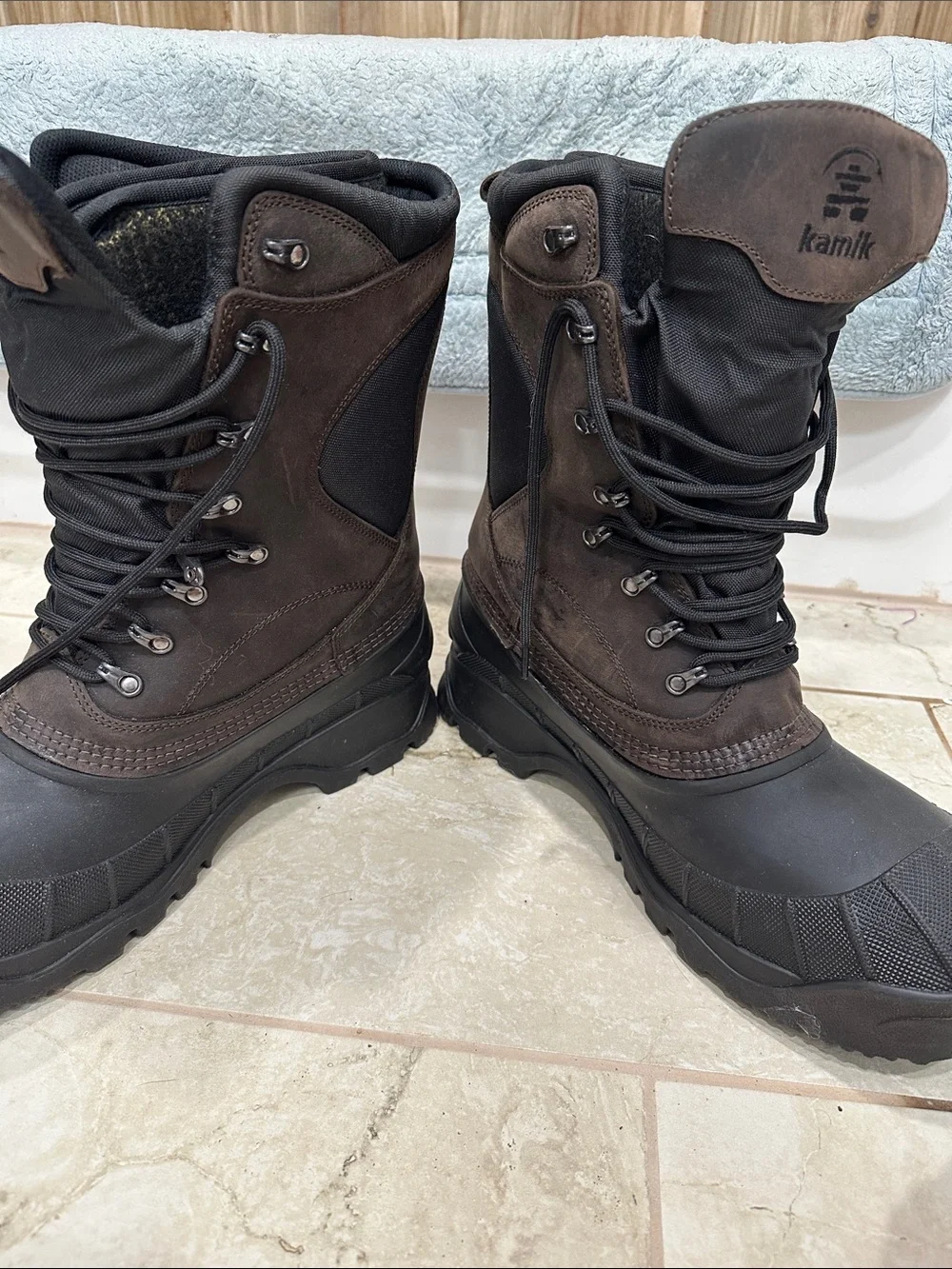 Kamik Men's Cody Dark Brown and Black Waterproof Winter Boots